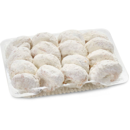 Get a sweet start with these bite size donuts covered in powdered sugar. The perfect treat for any time of the day! 16 mini donuts.