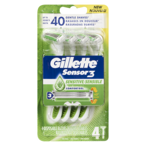 Gillette - Sensor3 Disposable Razors - Sensitive