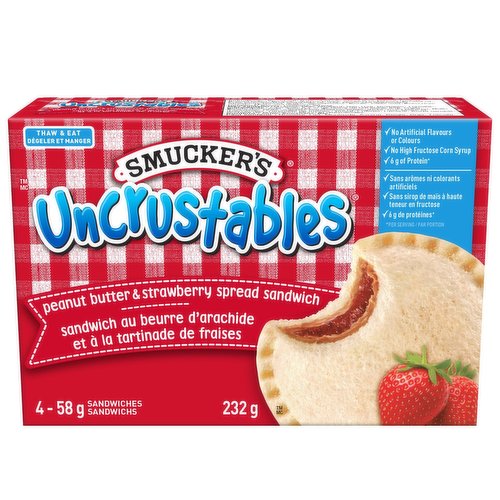 Smucker's - Uncrustables PB & Strawberry Spread Sandwich