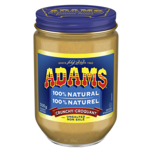 Adams - Crunchy Unsalted Peanut Butter