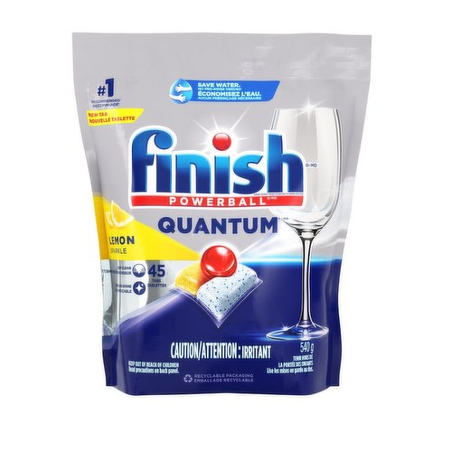 Finish - Quantum Powerball Automatic Dishwasher Detergent Tabs, Lemon