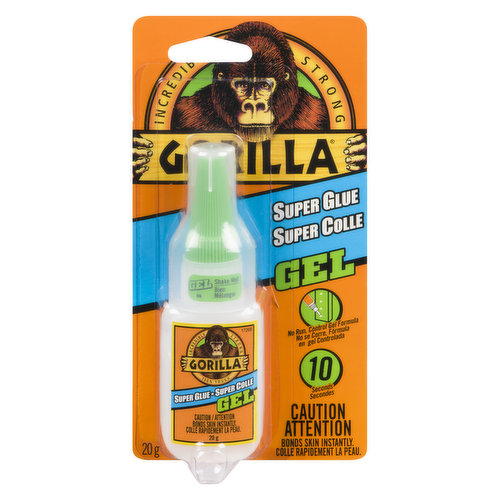 Gorilla Super Glue Gel is an easy-to-use, thicker and more controlled formula great for multiple surfaces and vertical applications. Developed for long-lasting repairs in an instant.