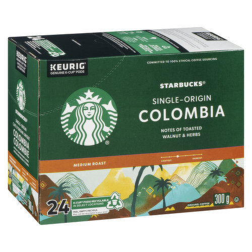 Starbucks - Colombia Coffee K-Cups, Medium Roast