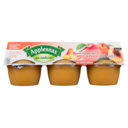 Applesnax - Peach Apple Sauce Cups No Sugar Added