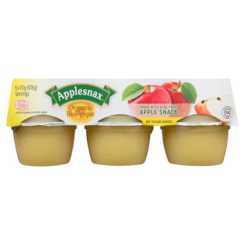 Applesnax - Apple Sauce Cups Unsweetened Organic