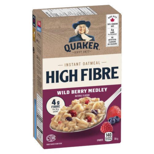 Quaker - High Fibre Wild Berry Medley Instant Oatmeal