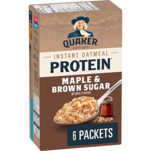 Quaker - Quaker High Protein Maple & Brown Sugar Flavour Instant Oatmeal, 228 g