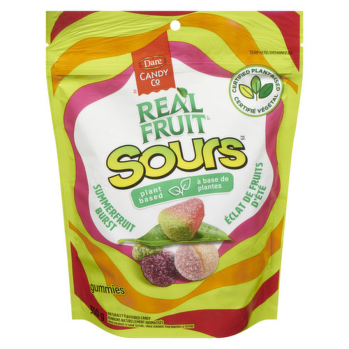 Experience real pucker power with sour Gummies from RealFruit. They'll make you wince, but you'll just love all the taste and goodness of RealFruit made with juices and purees!