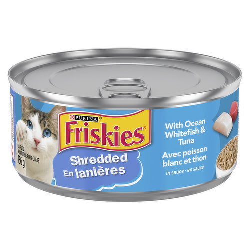 Friskies - Wet Cat Food, Shredded Ocean Whitefish & Tuna