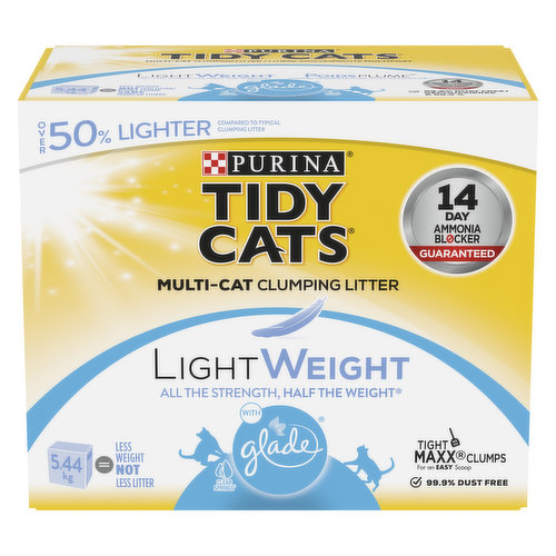 Purina - Tidy Cats LightWeight with Glade Clear Springs Multi-Cat, Clumping Cat Litter 5.44 kg
