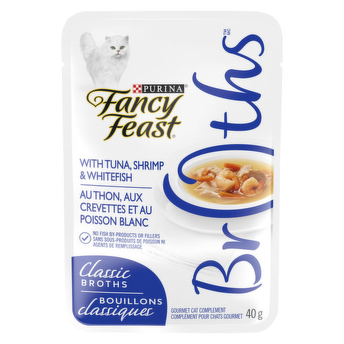 Fancy Feast - Classic Broths with Tuna, Shrimp & Whitefish, Cat Food Complement 40 g