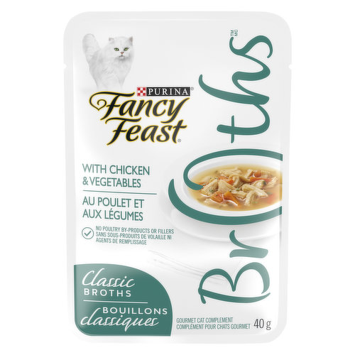 Fancy Feast - Classic Broths with Chicken & Vegetables, Cat Food Complement 40 g