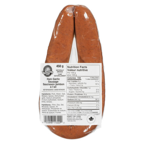 Grimm's - Ham Garlic Sausage