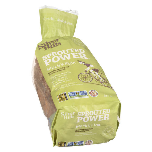 Sprouted Organic Whole Grains. Source of Omega 3. With Delicious, High Fibre, Omega 3 Flax Seeds. 93% Organic Ingredients. Peanut and Nut Free.