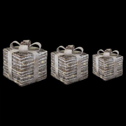 Decor - Gift Box Set, Rattan & Glitter