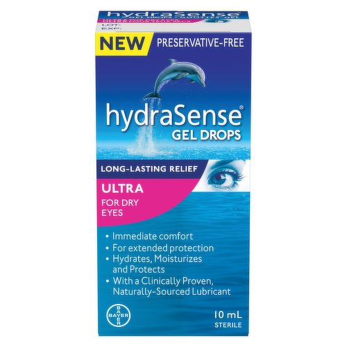 Long lasting relief. For dry eyes. Immediate comfort. For extended protection. Hydrates, moisturizes and protects.