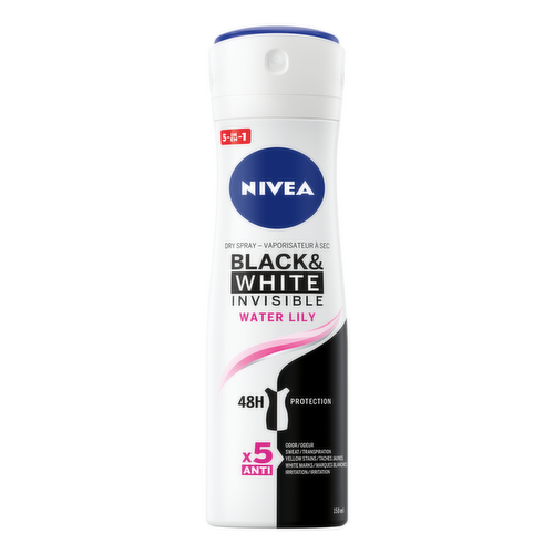 Nivea - Black & White Invisible Dry Spray, Water Lily