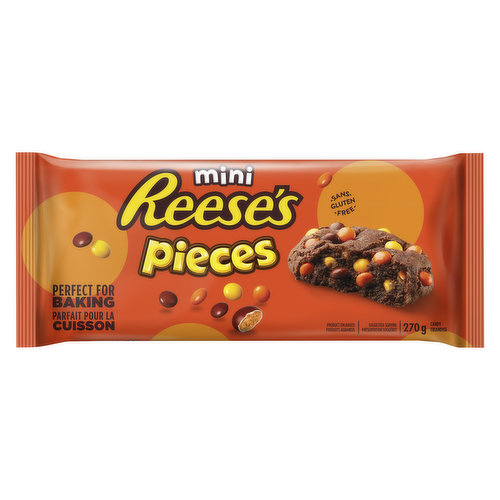 Calling all peanut butter lovers! Your favourite Reese's Pieces Candy is now available for baking. If you love creamy peanut butter candy coated in a crunchy shell, these mini pieces are calling your name! Enjoy in your cookies, brownies or bars. Gluten free & kosher.