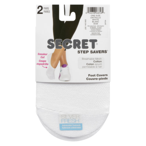 Secret - Step Savers Cotton Foot Covers - White