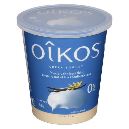It is often said that classics never die Thats why Oikos decided to revisit the most definitive of classics with its vanilla-flavoured Greek yogurt: a familiar and delicate taste revisited. The same tantalizing flavour that you know so well, combined with traditional Greek yogurt. Whether its for breakfast, lunch, supper or for a snack, treat yourself to an escape moment with Oikos 0% Vanilla Greek yogurt. Timelessly delectable!