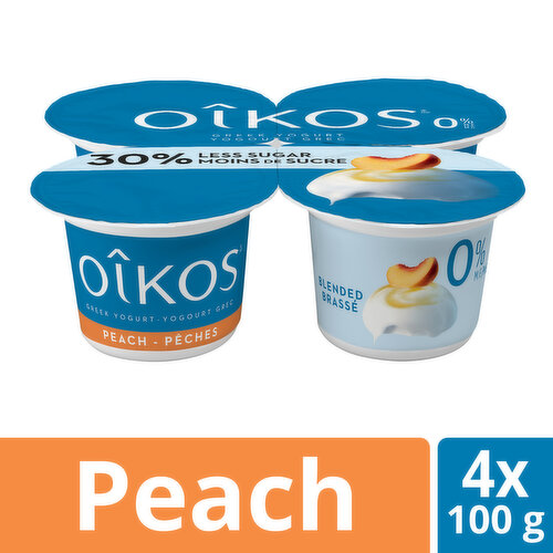 Oikos - Greek Yogurt 30% Less Sugar Peach