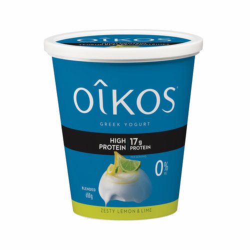 Oikos - Greek Yogurt High Protein - 0% M.F. Zesty Lemon & Lime