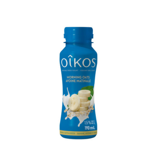 Oikos - Drinkable Greek Yogurt with Banana, Oats, & Seeds, 9g Protein