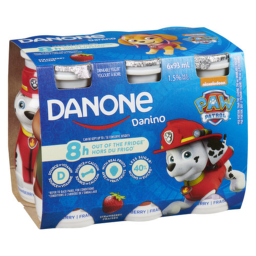 Danone - Drinkable Yogurt 1.5%MF, Strawberry Flavoured