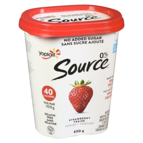 Yoplait - Source Strawberry Yogurt Tub