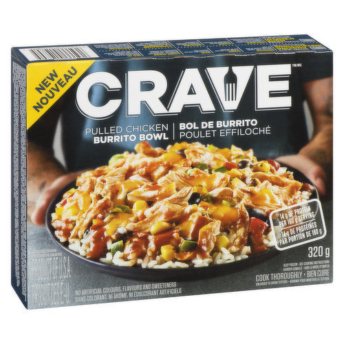 CRAVE - Pulled Chicken Burrito Bowl Frozen Meal