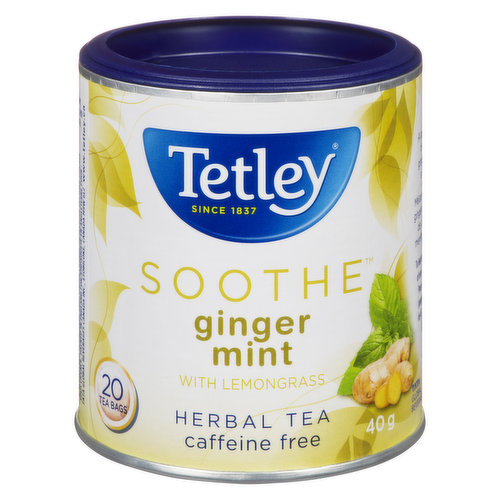 Tetley - Soothe Herbal Tea - Ginger Mint with Lemongrass