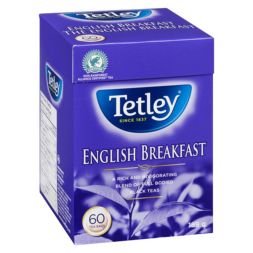  Tetley Tea Bags 80ct (From England) : English Breakfast Teas :  Grocery & Gourmet Food