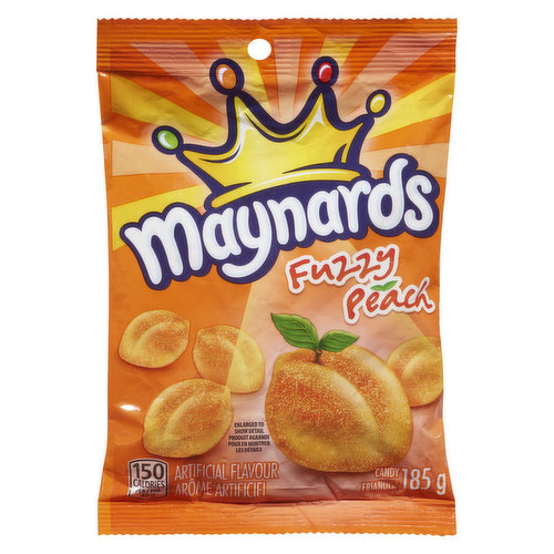 Natural & Artificial Flavors.An All-Time Favourite. Its nearly impossible to resist the taste of Maynards Fuzzy Peach. This classic Canadian confection has been beloved for generations, and is coated with a sugary blend of peach flavours. Add this package of Maynards Fuzzy Peach to your cart for plenty of snacks and sweet treats.