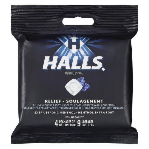 Halls - Cough Lozenges - Extra Strong Menthol