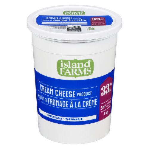 Spreadable Cream Cheese Product. 54% Moisture 33% M.F.