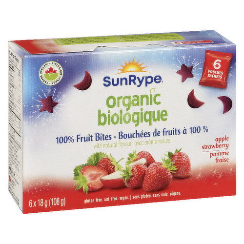 Sunrype - Organic Bites Apple Strawberry