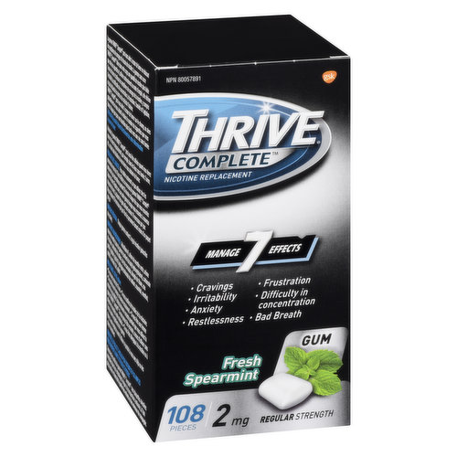 Thrive - Complete Nicotine Gum Fresh Spearmint 2mg Reg St