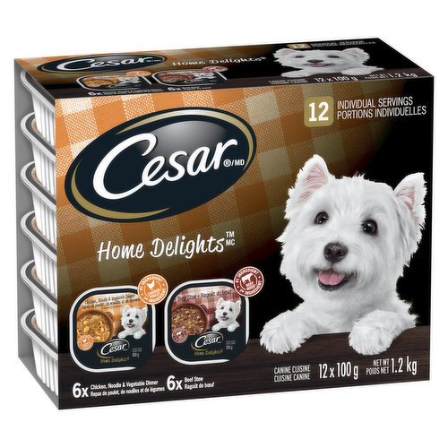 Cesar - Home Delights Dog Food Beef Stew & Chick Noodle