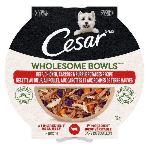 Cesar - Wholesome Bowls, Beef, Chicken, Carrots & Purple potatoes