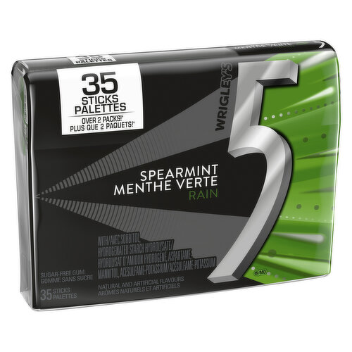 Five - Spearmint-Rain Sugar Free Chewing Gum, 35 Sticks