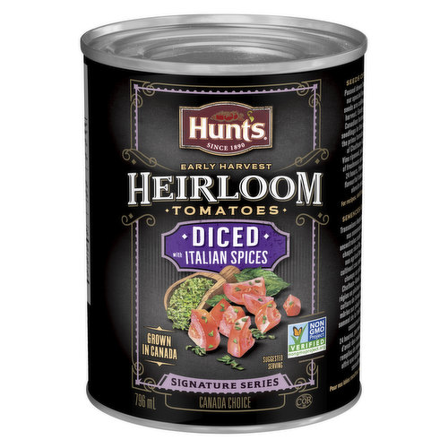 Hunts - Canned Diced Heirloom Tomatoes with Italian Spices