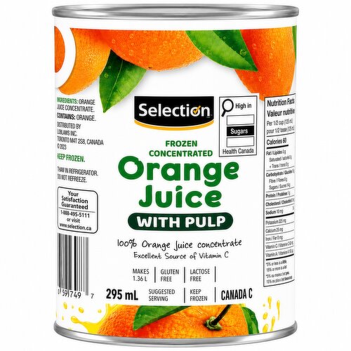 Selection - Frozen Concentrated Orange Juice, With Pulp