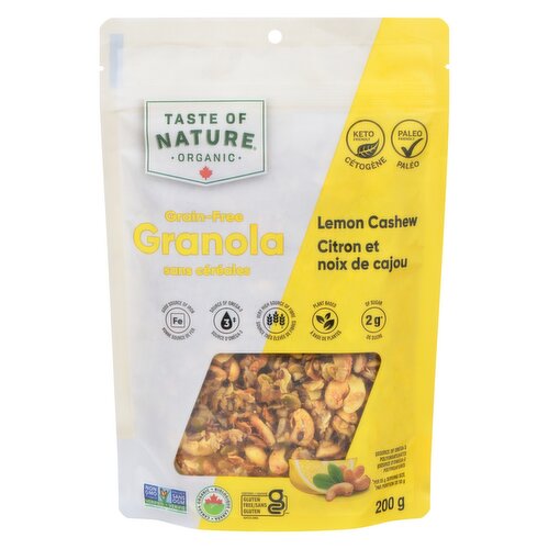 Taste Of Nature - Granola Lemon Cashew Grain Free Organic