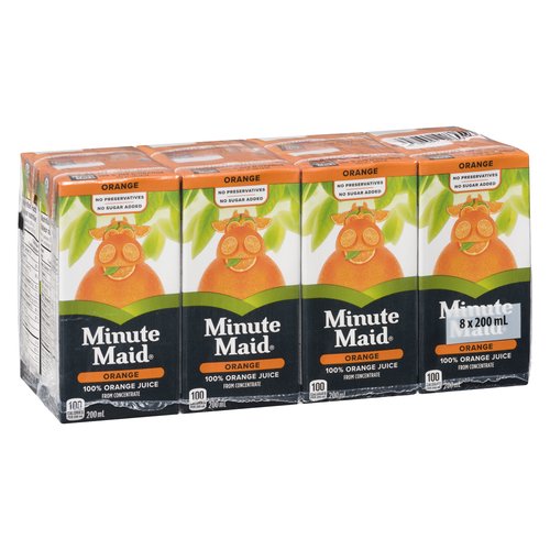 Minute Maid Orange Juice has the taste and aroma of freshsqueezed; that's because it's made with fresh and delicious oranges. 8X200ml juice boxes.