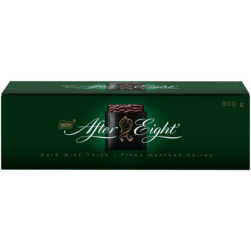 Thin Dark Chocolate Mints. As Canada's Favourite Dark Chocolate Mint, After Eight is the Perfect End to a Meal that your Guests will Love.