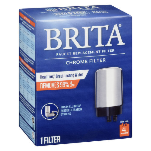 Fits in Brita Faucet Filtration Systems.  Reduces chlorine(taste and odour), lead, and other impurities.