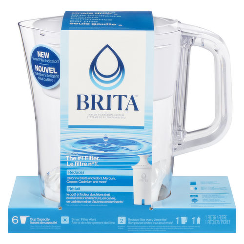 Brita - Water Filteration System Denali White Pitcher