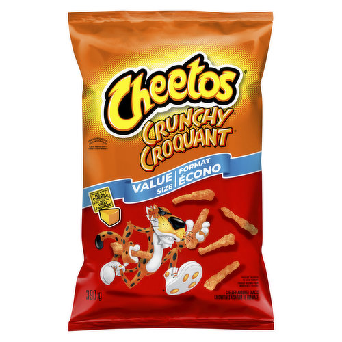 The bold crunch and real cheese in Cheetos Crunchy cheese flavoured snacks are here to give you the cheese taste you love with the crunch you enjoy! Theyre dangerously Cheesy and deliciously crunchy with just the right amount of bold flavour.