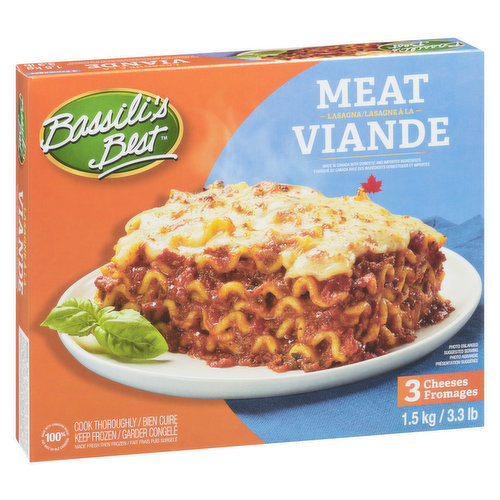 Frozen with Fresh Pasta in a Hearty Tomato Meat Sauce with a Blend of Three Cheeses.