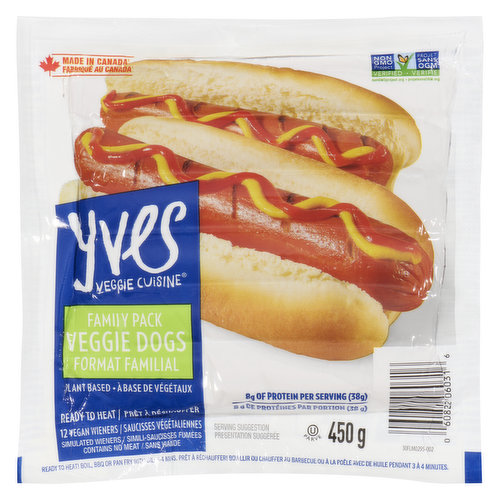 A special blend of spices give our award-winning Veggie Dogs an authentic, traditional flavour. They taste just like the real thing but without the fat or cholesterol. Also available in family pack.